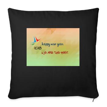 Arthin nouvel an - Housse de coussin décorative 45 x 45 cm - noir - Devant
