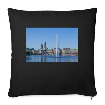 Binnenalster - Sofakissenbezug 45 x 45 cm - Schwarz - Vorne