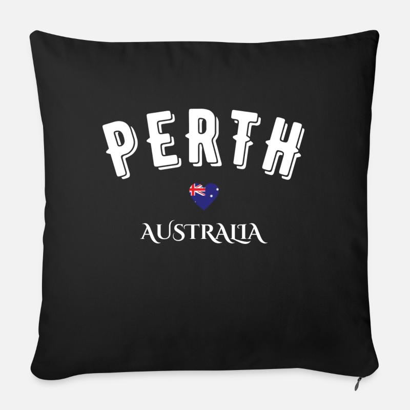 Perth Australien - Sofakissenbezug 45 x 45 cm - Schwarz