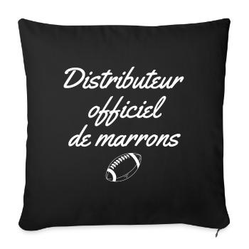rugby, rugby sport, rugby humour - Housse de coussin décorative 45 x 45 cm - noir - Devant