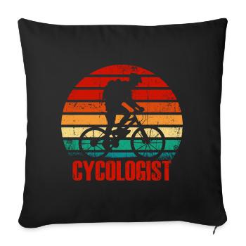 Retro Cyclist Sunset - Sofa pillowcase 17,3'' x 17,3'' (45 x 45 cm) - black - Front
