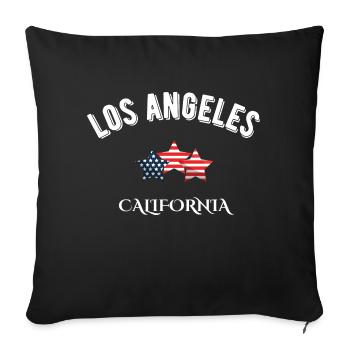 los angeles california - Housse de coussin décorative 45 x 45 cm - noir - Devant