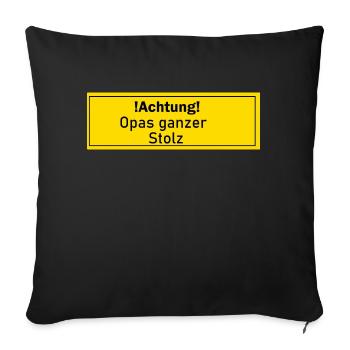 Opas Stolz Opa Geschenk Geschenkidee Liebling - Sofakissenbezug 45 x 45 cm - Schwarz - Vorne