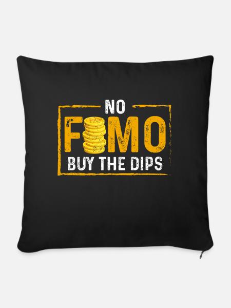 no fomo, Buy the dip - Sofakissenbezug 45 x 45 cm - Schwarz