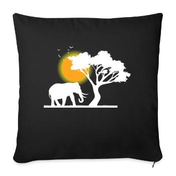 Safari Zoo Animals Wildlife - Sofa pillowcase 17,3'' x 17,3'' (45 x 45 cm) - black - Front