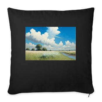 Enchanted nature - Sofa pillowcase 17,3'' x 17,3'' (45 x 45 cm) - black - Front