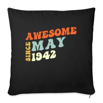 Groovy 81 Years Old Awesome Since May 1942 81st - Sofa pillowcase 17,3'' x 17,3'' (45 x 45 cm) - black - Front