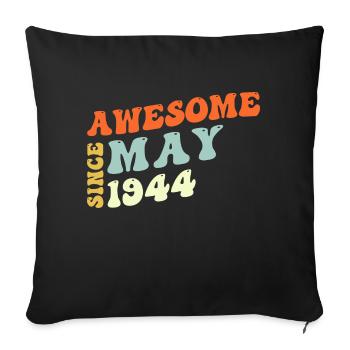 Groovy 79 ans Génial Depuis mai 1944 79ème - Housse de coussin décorative 45 x 45 cm - noir - Devant