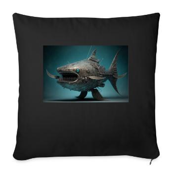Robo Catfish - Sofa pillowcase 17,3'' x 17,3'' (45 x 45 cm) - black - Front