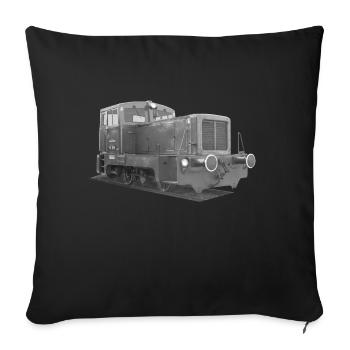 Diesellok V 15 Deutsche Reichsbahn DDR Oldtimer - Sofakissenbezug 45 x 45 cm - Schwarz - Vorne