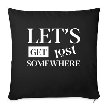 Adventure Travel Hiking Mountain - Sofa pillowcase 17,3'' x 17,3'' (45 x 45 cm) - black - Front