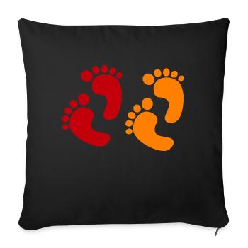 Schwangerschaft Babyparty Babyshower Boy Girl - Sofakissenbezug 45 x 45 cm - Schwarz - Vorne