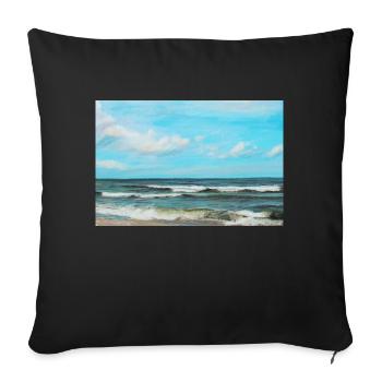 Die Schönheit des Meeres und seiner majestätischen Wellen - Sofakissenbezug 45 x 45 cm - Schwarz - Vorne