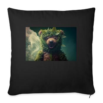 bear cannabis smoke weed - Sofakissenbezug 45 x 45 cm - Schwarz - Vorne