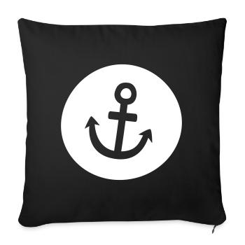 Ancre Hambourg Voyage Seafaring Captain Holiday Harbor - Housse de coussin décorative 45 x 45 cm - noir - Devant