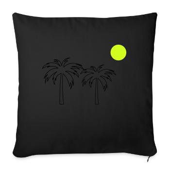 Palmiers - Housse de coussin décorative 45 x 45 cm - noir - Devant