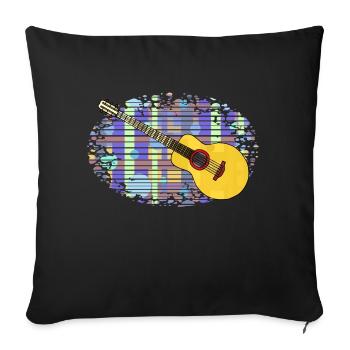 Gitarre - Sofakissenbezug 45 x 45 cm - Schwarz - Vorne