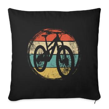 Retro Cycle Sonnenuntergangsstreifen - Sofakissenbezug 45 x 45 cm - Schwarz - Vorne