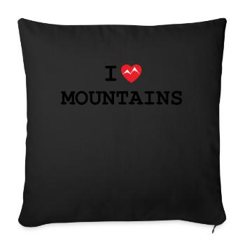 J’aime les montagnes - le cœur avec la montagne - Housse de coussin décorative 45 x 45 cm - noir - Devant