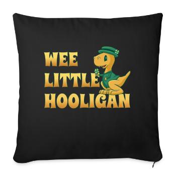 Wee Lil Hooligan loves Dinosaur St Patrick Day - Sofa pillowcase 17,3'' x 17,3'' (45 x 45 cm) - black - Front