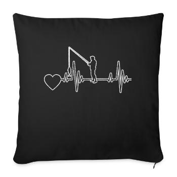 Fishing Fishing Fishing Fishing Fishing Hooks - Sofa pillowcase 17,3'' x 17,3'' (45 x 45 cm) - black - Front