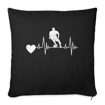 Joueur de football Football Design Équipe de football - Housse de coussin décorative 45 x 45 cm - noir - Devant
