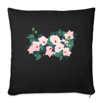 Fleurs minimalistes - Housse de coussin décorative 45 x 45 cm - noir - Devant