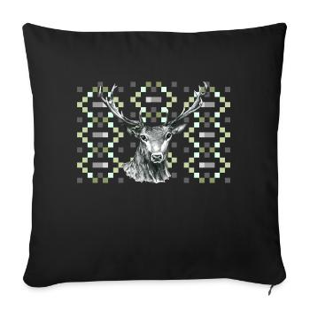Deer - Sofa pillowcase 17,3'' x 17,3'' (45 x 45 cm) - black - Front