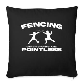 fencing, martial arts, fencing - Sofa pillowcase 17,3'' x 17,3'' (45 x 45 cm) - black - Front