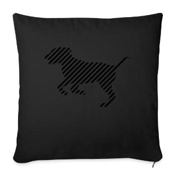 Chien Rayé noir - La touche d'originalité - Housse de coussin décorative 45 x 45 cm - noir - Devant
