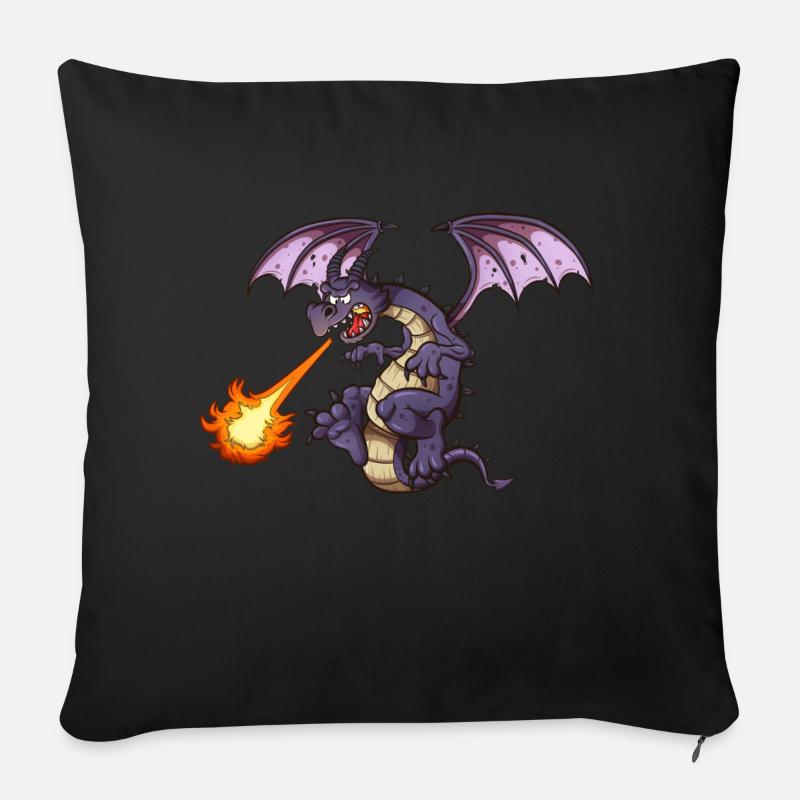 Wütender Drache - Sofakissenbezug 45 x 45 cm - Schwarz