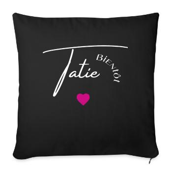Bientôt tatie - Housse de coussin décorative 45 x 45 cm - noir - Devant