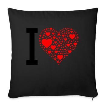i love design 2 - Sofa pillowcase 17,3'' x 17,3'' (45 x 45 cm) - black - Front