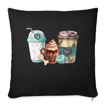 Dog moms love coffee - Sofa pillowcase 17,3'' x 17,3'' (45 x 45 cm) - black - Front