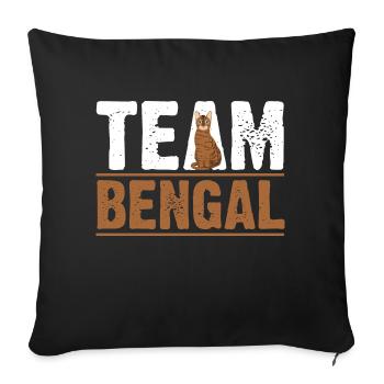 Chat Bengal Chat - Housse de coussin décorative 45 x 45 cm - noir - Devant