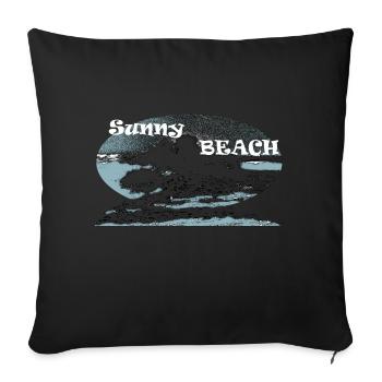 Sunny Beach - Sofa pillowcase 17,3'' x 17,3'' (45 x 45 cm) - black - Front