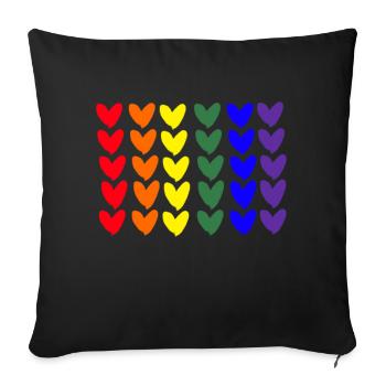 Pride Schwul Lesbisch LGBT - Sofakissenbezug 45 x 45 cm - Schwarz - Vorne