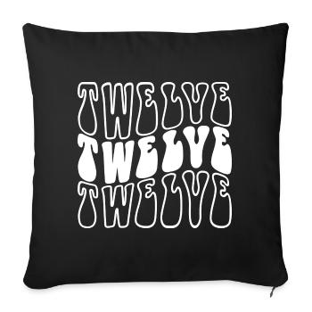 Douze 12e anniversaire Enfants Garçons Filles 12 ans - Housse de coussin décorative 45 x 45 cm - noir - Devant