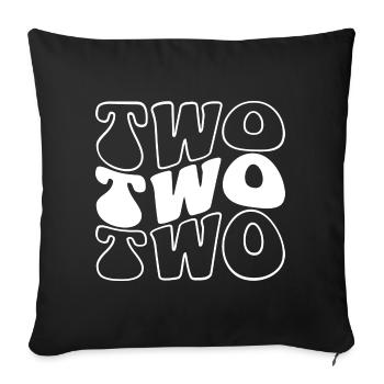 Deux enfants 2e anniversaire garçons filles 2 ans - Housse de coussin décorative 45 x 45 cm - noir - Devant