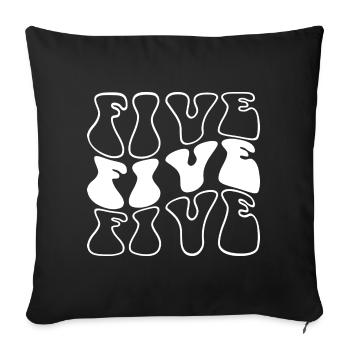 Cinq enfants 5e anniversaire garçons filles 5 ans - Housse de coussin décorative 45 x 45 cm - noir - Devant