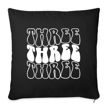 Trois enfants 3e anniversaire garçons filles 3 ans - Housse de coussin décorative 45 x 45 cm - noir - Devant