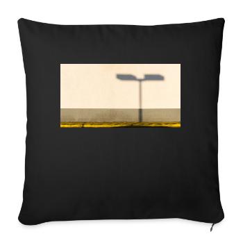 The shadow of the streetlight on the facade - Sofa pillowcase 17,3'' x 17,3'' (45 x 45 cm) - black - Front