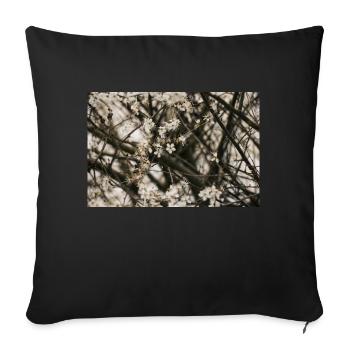 Fleur - Housse de coussin décorative 45 x 45 cm - noir - Devant