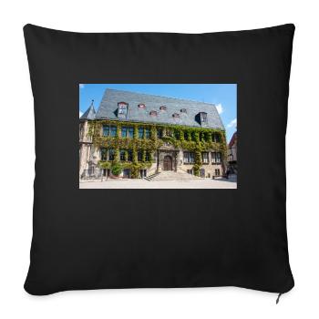 city hall (Rathaus) Quedlinburg Saxony-Anhalt - Sofa pillowcase 17,3'' x 17,3'' (45 x 45 cm) - black - Front