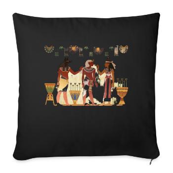 epoque Pharaon - Housse de coussin décorative 45 x 45 cm - noir - Devant