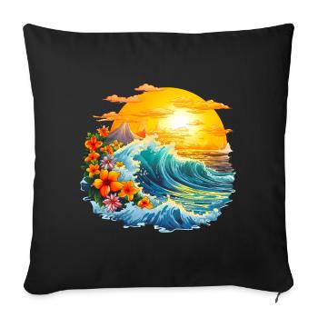 Été, soleil et océan - Housse de coussin décorative 45 x 45 cm - noir - Devant