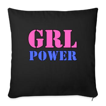 Girl power - Sofa pillowcase 17,3'' x 17,3'' (45 x 45 cm) - black - Front