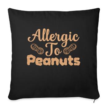 Sensibilisation allergique aux arachides et aux noix - Housse de coussin décorative 45 x 45 cm - noir - Devant