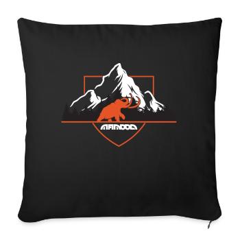 Mammouth dans les montagnes blason bouclier - Housse de coussin décorative 45 x 45 cm - noir - Devant