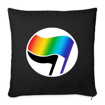 Antifa LGBT logo - Sofa pillowcase 17,3'' x 17,3'' (45 x 45 cm) - black - Front